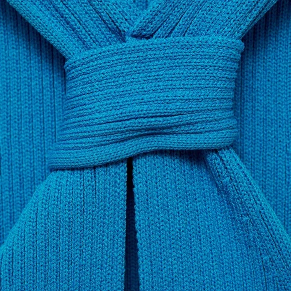 Mango Turquoise Ribbed High Twist Neck - Picture 4 of 4